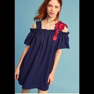 NWOT Anthropologie Navy Embroidered Cover-up - Size S or M